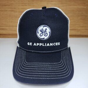 G E Appliances Vintage Snap-Back Hat Dark Blue White Mesh Back 100% Cotton
